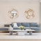 Uniquewise Set of 2 Decorative 19.75-inch Round Frame Mirror - Gold Metal Wall Mounted Mirror with 4 Glass QI004577.2 - alternate 7