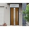 Vdomdoors Steel Door Deux 1744 Natural Oak Transom White Window Stainless Inserts Single Modern Painted-W36xH DEUX1744EXD-OAKW-W36 x H80+16-Left-hand Inswing - alternate 5