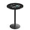 Holland Bar Stool Co 42" Blk Wrinkle San Jose Sharks Pub Table, 36" dia. Top L214B4236SJShar - alternate 1
