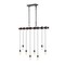 Jonathan Y Rhys 40" 8-Light Vintage Industrial Driftwood Iron LED Linear Chandelier w/Height Adjustable Bulbs, B JYL1330A - alternate 7