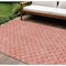 Homeroots 10' X 14' Salmon And Ivory Geometric Washable Indoor Outdoor Area Rug 596206 - alternate 1