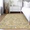 Homeroots 3' X 5' Wheat Blue And Ivory Floral Washable Indoor Outdoor Area Rug 597854 - alternate 9