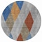 Homeroots 8' Gray Gold And Blue Round Argyle Washable Indoor Outdoor Area Rug 613695 - alternate 6