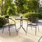 Flash Furniture Lila 23.5in Square Glass Top Metal Table with 2 Bronze Aluminum Slat Stack Chairs TLH-0731SQ-017CBZ2-GG - alternate 10