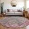 Homeroots 8' Blush Gray And Mauve Round Abstract Washable Indoor Outdoor Area Rug 618222 - alternate 6
