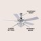 Jonathan Y Mandy 52" 3-Light Glam Classic Crystal Dome Shade LED Ceiling Fan With Remote, Chrome JYL9610B - alternate 8