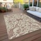 Homeroots 10' X 14' Taupe And Ivory Damask Washable Indoor Outdoor Area Rug 614466 - alternate 5
