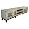 Homeroots 93" White Solid Wood Cabinet Enclosed Storage Distressed TV Stand 528756 - alternate 5