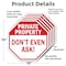 Signmission Private Property Don't Even Ask!, 10 inch X 10 inch, Aluminum Metal Signs, 5PK OC-A-5Pack-10-152 - alternate 5