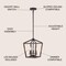 Jonathan Y Oria 10" 3-Light Iron Farmhouse Industrial Lantern LED Pendant, Oil Rubbed Bronze/Faux Wood JYL1321A - alternate 6