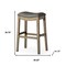 Homeroots 31" Stone and Oak Faux Leather and Solid Wood Backless Bar Height Bar Chair 632367 - alternate 3