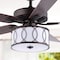 Jonathan Y Circe 52" 3-Light Transitional Glam Drum Shade LED Ceiling Fan With Remote, Oil Rubbed Bronze/White JYL9607B - alternate 8