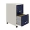Space Solutions 14.25 in W 2 Drawer Mobile Vertical File Cabinet, Pearl White / Navy 25335 - alternate 3