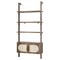 Homeroots 72" Light Brown Wood Adjustable Four Tier Etagere Bookcase with Two Doors 717454 - alternate 1
