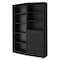 Homeroots Set of Two 71" Black Five Tier Bookcase With Two Doors 546338 - alternate 1
