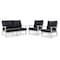 Leisuremod Walbrooke 3-Piece Outdoor Patio Set, White Aluminum Frame & Removable Cushions, Charcoal WW-57-31CH - alternate 1