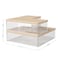 Martha Stewart Brody Clear Plastic Storage Organizer Bins W/Light Natural Paulownia Wood Lids, Small/Med/Lrg Bins BE-PB3317-WD-3-CL-NT-MS - alternate 9