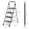 Wrightmaster 4.2 ft. Metal Lightweight Step Ladder, 9 ft. Reach, with Safety Lock Design 800 lb. Load Capacity ZOR-WK24-4-DF - alternate 7
