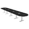 Skutchi Designs 18ft Racetrack Conference Table With Power | Harmony Series | 18 Person Meeting Room Table HAR-RAC-48X216-T-U999ST19-ESIL - alternate 1