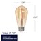 Bulbrite 40W Equivalent Amber Light ST18 Dimmable LED Filament Light Bulb, 2PK 860992 - alternate 6