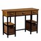 Homeroots 42" Gray And Black Writing Desk With Three Drawers 402069 - alternate 1