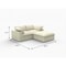 Homeroots White Linen Blend Modular L Shaped Three Piece Corner Sectional 716918 - alternate 4