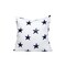 Homeroots 16" White and Blue Star Cotton Throw Pillow 529261 - alternate 3