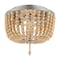 Jonathan Y Allison 10" 2-Light Shabby Chic Farmhouse Wood Beaded/Metal LED Flush Mount, Antique Silver/Cream JYL9074C - alternate 1
