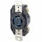 Leviton Flanged Locking Receptacle, L15-20R, 20 A, 250V AC, Three Phase, 3 Pole, Flush Mount, Black 2420 - alternate 1