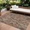 Homeroots 8' X 10' Brown Gray And Tan Geometric Washable Indoor Outdoor Area Rug 603236 - alternate 1