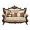 Homeroots 70in Beige and Brown And Brown Damask Loveseat and Toss Pillows 348226 - alternate 3