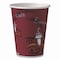 Dart Paper Hot Drink Cups in Bistro Design, 12 oz, Maroon, PK300 OF12BI-0041 - alternate 1