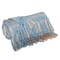 Homeroots 50" X 60" Blue Gray and Beige Woven Cotton Plaid Throw Blanket with Fringe 548943 - alternate 4