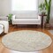 Homeroots 8' Beige And Tan Round Abstract Washable Indoor Outdoor Area Rug 601100 - alternate 5
