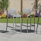 Homeroots Set of Two 30" Gray Heavy Duty Plastic Low Back Outdoor Bar Height Chairs, 2PK 565361 - alternate 4