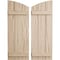 Ekena Millwork Riverwood 3 Board Joined Board-n-Batten w/Elliptical Top Faux Wood Shutters, 16 1/2W x 24H, PR SHUBJL16X24RWPR - alternate 1