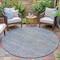 Homeroots 8' Plum And Silver Round Oriental Washable Indoor Outdoor Area Rug 631133 - alternate 4