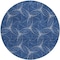 Homeroots 8' Navy Blue And Ivory Round Geometric Washable Indoor Outdoor Area Rug 614091 - alternate 5