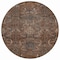 Homeroots 8' Brown Tan And Charcoal Round Damask Washable Indoor Outdoor Area Rug 603313 - alternate 6