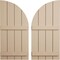 Ekena Millwork Rough Sawn 4 Board Joined Board-n-Batten w/Quarter Round Arch Top Faux Wood Shutters, 22W x 64H, PR SHUBJQ22X64RSPR - alternate 1