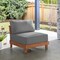 Alaterre Furniture Alaterre Barton Armless Outdoor Patio Chair with Gray Cushions Natural Furniture Design 80-OUTD-WD-AMLCH-G - alternate 4