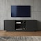 Homeroots 63in Black Ribbed Texture Wood Enclosed and Open Storage TV Stand 724161 - alternate 7