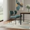 Homeroots Set of Two Green and Black Chenille And Metal Partially Open Back Dining Side Chairs, 2PK 694689 - alternate 3