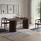 Homeroots 86" Walnut Solid Wood Double Pedestal Base Oval Dining Table 720695 - alternate 4