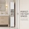 Basicwise White Tall Standing Bathroom Linen Tower Storage Cabinet for Bathroom and Vanity QI004021.WT - alternate 5