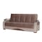 Homeroots 84" Brown Microfiber Convertible Futon Sleeper Sofa And Toss Pillows With Storage 607207 - alternate 3