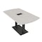 Skutchi Designs Arc Rectangle Meeting Room Table, 36 in W, 60 in L, Ivory HAR-AREC-36x60-DOU.BK-K458-EBLK - alternate 1