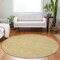 Homeroots 8' Gold And Ivory Round Geometric Washable Indoor Outdoor Area Rug 602373 - alternate 8