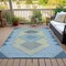 Homeroots 9' X 12' Denim Blue Gray And Brown Geometric Washable Indoor Outdoor Area Rug 631907 - alternate 6