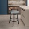Armen Living Idris 26in Swivel Counter Stool in Black Iron with Walnut Finish and Vintage Gray Faux Leather LCIDBAGRYWA26 - alternate 4